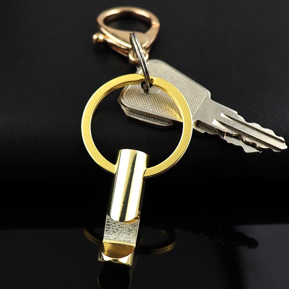 Aokid Key Chain,Faux Gold Cylinder Charm Pendant Car Key Ring Holder Keychain Bottle Opener, Size: One Size